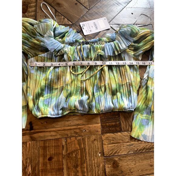 NWT ZARA Printed Tulle Blouse Size M - Picture 7 of 9